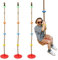 HYGRAD Garden Outdoor Kids Climbing Rope 2m / 6.5ft Kids Climbing Tree Swing with Foot Holder Platforms Disc Swing Seat For Kids over 3 Years Support 220lbs