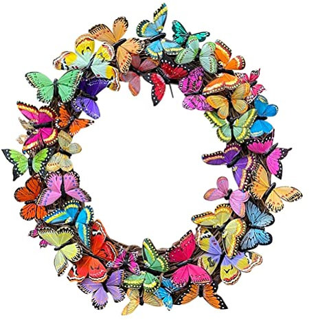 Door Wreaths Outdoor All Year Round 30 * 30 * 4 Artificial Wreath Outdoor Decorative Welcome Wreath for Front Door, Wall, Window, Spring Festival Decoration (green)