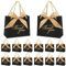 25 Stück Geschenktasche,14 x 6 x 12cm Danke Geschenktaschen Geschenktüte mit Henkel und Schleifenbändern,Kleine Papiertüten Gift Bags Partytüten für Hochzeit,Geburtstag,Party (Schwarz)
