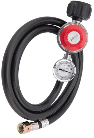 Barbacoa de gas ajustable con regulador de propano con manguera de alta presión, apto para quemadores de barbacoa, freidoras, calentadores, estufas