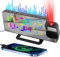 Wecker mit Projektion Schlafzimmer, Radiowecker Funkuhr Digital, 7.48 LED RGB Spiegel Projektionswecker Nachttisch, Schlummer, Temperatur Luftfeuchtigkeit, 12/24H, Doppelalarm, 5 Helligkeitsstufen