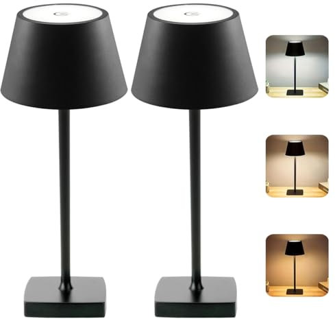 ChenFec 2 Stück LED Tischlampe Kabellos Akku Aufladbar, LED Tischleuchte Kabellos USB Akku Kabellose Lampe Flaschenlicht, LED Lampe Tischlampe Akku Tischleuchte Outdoor Indoor
