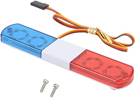 4 Modi RC LED Polizeilicht, Simulationsdesign RC Polizei Blitzlampe 115 x 22 x 12 mm/4,5 x 0,9 x 0,5 Zoll Auto LED Alarmlicht für 1/8 1/10 RC Autos (Rot und Blau)