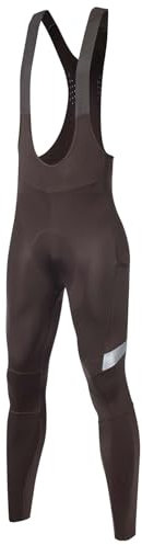 Santic Fahrrad-Trägerhose Herren Hohe Elastizität Fahrradhose Lang Gepolstert mit Seitentasche Braun M