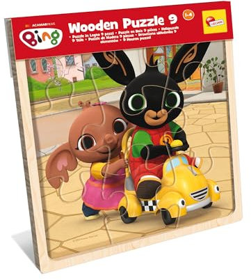 Lisciani - BING Wooden Puzzle - For Children from 1 year - 9 Wooden Pieces - Easy to Assemble Puzzle - Very Large Pieces - Baby Toy Develops Fine Motor Skills - From 12 months