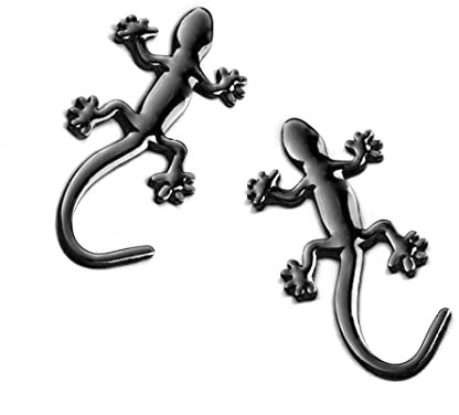 Autoaufkleber 3D Gecko Echsenauto Badge Metal Car Decal Accessoires Schwarz 2pcs Aufkleber