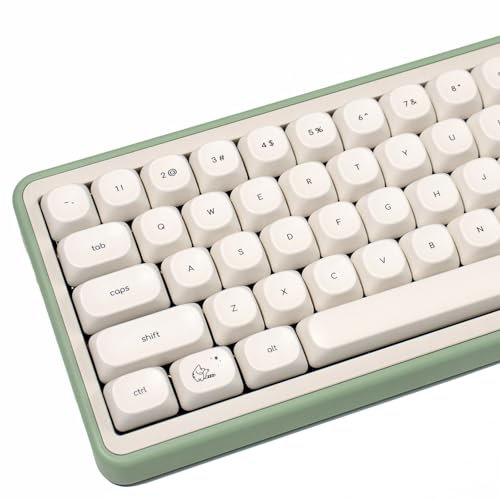 MOA Lot de 124 touches de profil en PBT avec extracteur de touches pour clavier mécanique 60 %, 75 %, 100 % (chat blanc)