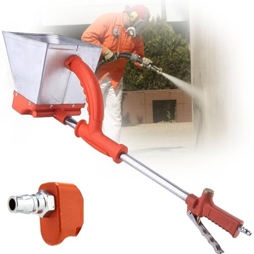 Pneumatische Zementspritzpistole, 4 Strahl Gips- und Stucksprüher für Wandbeschaffenheit und Beton, Air Hopper Spritzpistole zum Sprühen und Streichen von Wänden