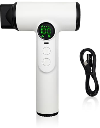 Portable Cordless Hair Dryer 15600mAh Rechargeable Battery for Home Travel | LED Display, USB Fast Charge, 3 Heat/Speed Modes, Negative Ion Anti-Frizz, Overheat Shut-Off, Quiet & Portable for All Scenes