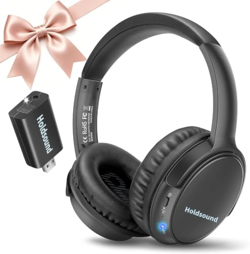 Holdsound BKM400 Wireless TV Headphones for Seniors with USB Transmitter