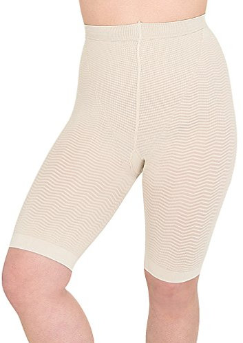 SOLIDEA Bermuda Femme Silver Wave Strong Micro-massant à Compression Graduée Préventive (Champagne, 44)
