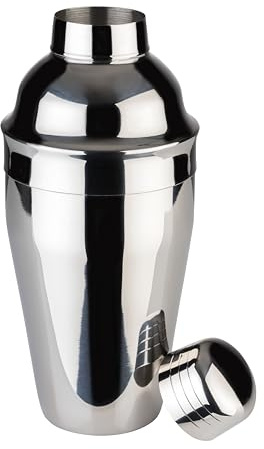 APS 36010 Shaker CLASSIC, Ø 8,5 cm, Höhe 20 cm, 0,5 Liter, Edelstahl, hochglanzpoliert, beinhaltet: Edelstahlbecher, Siebaufsatz, Deckel