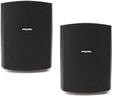 Proel XE35TB - Coppia Cassa Diffusore Monitor a 2 vie da 30W Passivo per filodiffusione, Nero