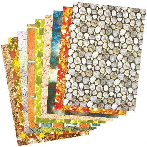 Baker Ross Natural Textured Themed A4 sheets (Pack of 40) For Kids Arts and Crafts