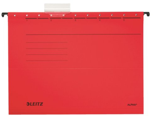 LEITZ ALPHA Hängemappe, A4, seitlich offen, rot 19850025