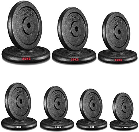 Cast Iron Weight Plates 1 Hole Disc Dumbbell Barbell Weight Fitness Training 2.5kg to 25kg (2.5 Kilograms Pair)