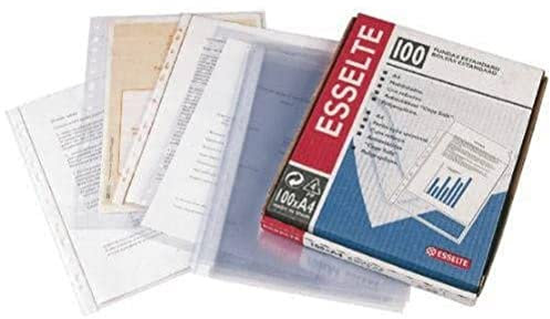 ESSELTE 46114 - Fundas portadocumentos COPYSAFE PP Piel de naranja con refuerzo (caja 100 ud.) Folio. 16 taladros