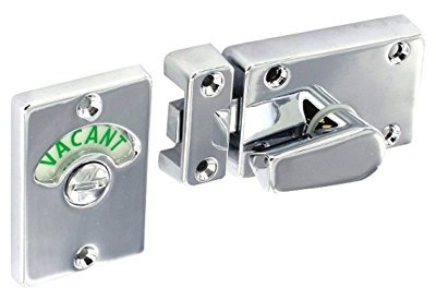 BATHROOM / TOILET INDICATOR DOOR BOLT VACANT / ENGAGED LOCK - POLISHED CHROME (B2947)