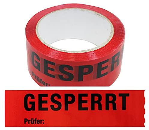 36 Rollen Klebeband Gesperrt, Prüfer: Rolle 50 mm x 66 lfm Absperrband Paketband Packband Warnband Hinweisklebeband