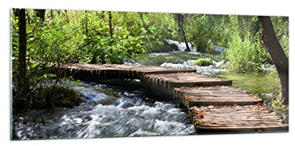 Panorama Bilder auf Glas 100x40cm Glasbild Park natur grün bäume Groß Wanddeko Bild im Glas Schlafzimmer Küche Wandbilder Dekoration Wohnzimmer Modern Wall Decor Wand Kunstdruck Art GAB100x40-0356