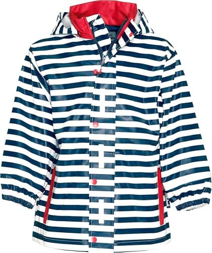 Playshoes Regenjacke Unisex Kinder Wind- und wasserdicht Regenmantel Regenbekleidung, Maritim, 80