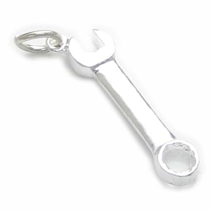 Spanner sterling silver charm .925 x 1 Spanners Wrench Tools charms