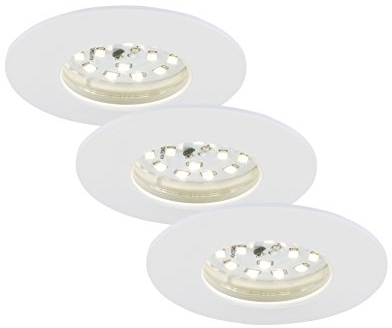 BRILONER LED Einbauleuchten Attach weiß, 3er Set Einbaustrahler Deckenspots