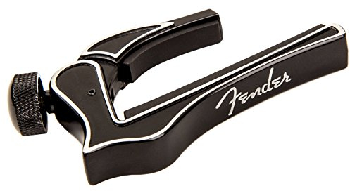 Fender Capodastre Dragon para Guitarras Eléctricas de 6 Cuerdas con Diapasón Radiado, Negro, Fácil de usar y Hecho de Aluminio Fundido Ligero y Duradero