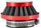 GOOFIT Filtro Aria a Cono Moto 42-44mm universale Aluminio Verticale Universale Pit Bike sostituzione per 47cc 49cc 50cc 70cc 90cc 110cc 125cc Motocross Ciclomotoreee Pocket Bike Scooter Quad Rosso