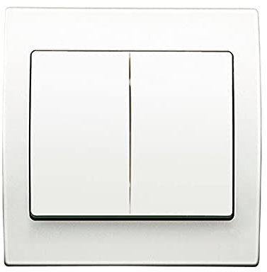 Double Poussoir Blanc Delta Iris + Plaque basic Blanc