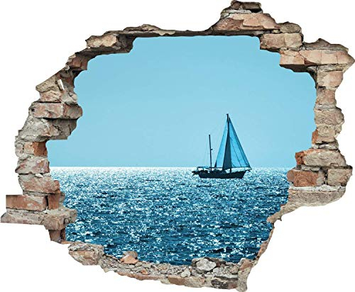 Tatuaggio murale effetto 3D 'Italia Mare calmo' di 60x50 cm - Immagine murale autoadesiva in pietra