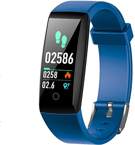 HETP Fitness Tracker, Heart Rate Fitness Wristband Smart Watch Waterproof IP67 Activity Tracker Blood Pressure Smart Bracelet with Stopwatch Sport GPS Pedometer Step Calorie Counter Women Men