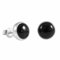 ECHMECK Handgefertigte 925er Sterlingsilber Ohrstecker mit 9mm Rundem Schwarzem Onyx für Damen und Herren