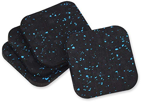 SCSpecial Laufbandmatte, 4 Stück, Übungsgeräte, stoßdämpfende Gummi-Laufband-Pads für Teppich oder Bodenschutz