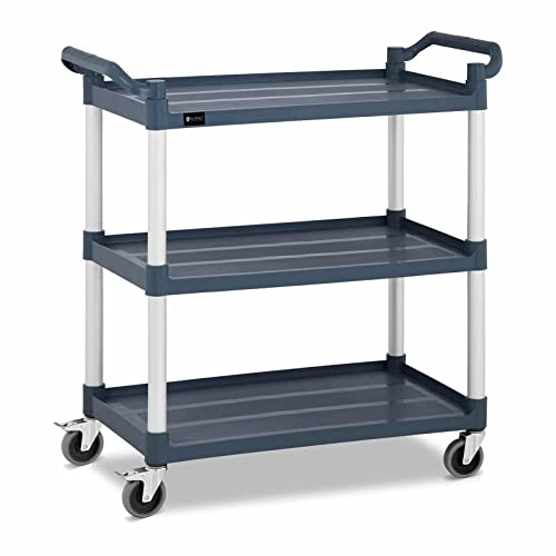 Royal Catering RC-ST910SS Servierwagen Teewagen Küchenwagen Gastro 3 Borde 4 Räder bis 150 kg