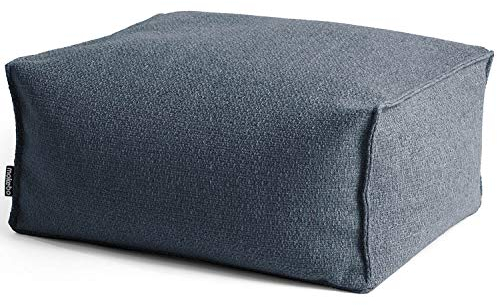 mokebo Pouf oder Hocker aus Recyclingstoff 'Der Ruhestifter', Sitzhocker oder Sitzpouf mit EPS-Perlen-Füllung, auch als Fußhocker oder Beistelltisch fürs Wohnzimmer in 60x45x25 cm (B/T/H) in Blau