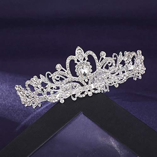 Brautschmuck Tiara Prinzessin Diadem Kristallkrone mit Strass-Kamm,Crystal Bunt Strass Hochzeit Braut Königin Krone Geburtstagskrone Tiara Diadem für Hochzeit, Festzüge, Party,Kostüm Accessoires