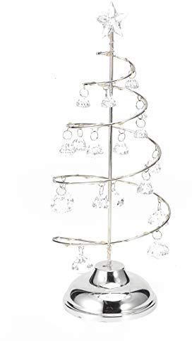 HERCHR Kristall Weihnachtsbaum mit LED-Schnur, Spiral Ornament Metall Display Weihnachtsbaum Nachtlicht mit Kristall Anhänger Weihnachtsbaum Lampe Ornament Nachtlicht