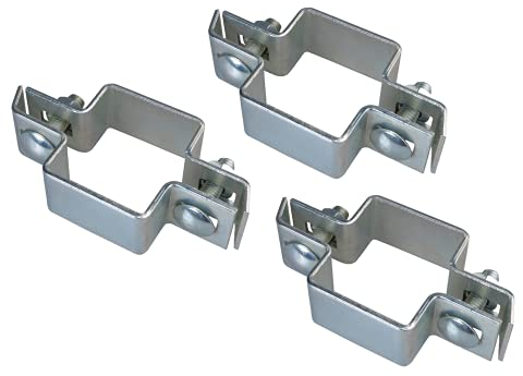 GAH-Alberts 663650 680206 Lot de 3 colliers de serrage pour poteaux carrés Galvanisé à chaud pour poteaux 60 x 40 mm