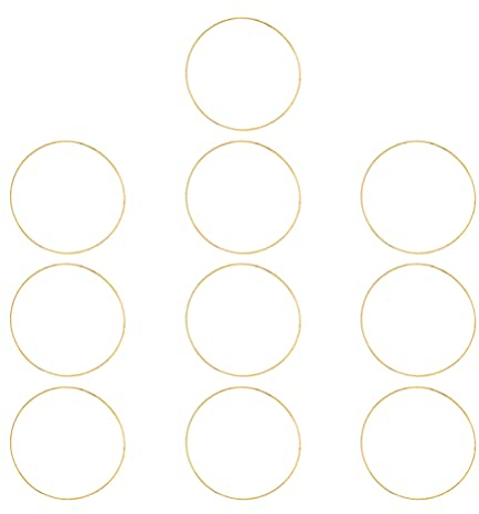 Toyvian Traumfänger Metallringe Rund Form Basteln Ring Drahtringe DIY Dreamcatcher Ringe Makramee Ringe für Dreamcatcher Wandkranz Türkranz Handwerk Hochzeit Deko 15cm 10 Stück Golden