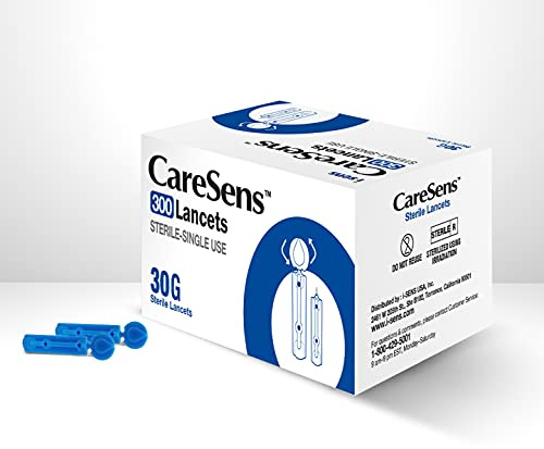CareSens Sterile Single Use Ultra Thin 30G Universal Designed Lancets (300 Counts) for Minimizing Skin Discomfort and Pain
