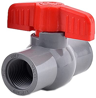 HATOOLHA®, valvola a sfera in PVC, valvola a sfera compatta, con filettatura femmina, per irrigazione da giardino (φ25 mm)