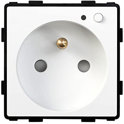 BSEED Prise Murale Intelligente avec Mesure de Consommation Électrique, FR Prise 16A bouton de fonction blanc 86mm