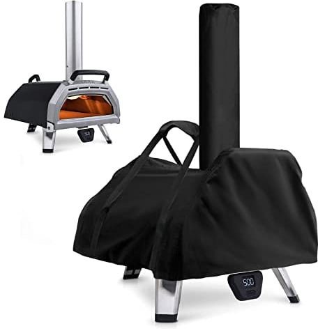 Fenghome Housse de four à pizza Ooni karu 16, étanche, résistant aux intempéries, sac de transport, tissu Oxford, four à pizza, sac de transport, accessoires de four à pizza, noir, 83 x 52 x 34 cm
