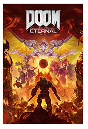 MJKO DOOM Eternal 1 Leinwand-Poster, Schlafzimmer, Dekoration, Sport, Landschaft, Büro, Raumdekoration, Geschenk, ohne Rahmen, 30 x 45 cm