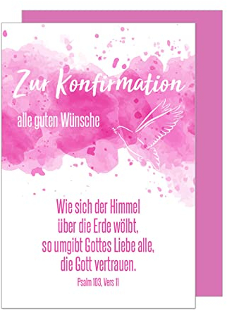 Edition Seidel Premium Glückwunschkarte zur Konfirmation mit Umschlag. Konfirmationskarte mit Spruch Karte Grusskarte Taube Junge Mädchen (KF267 SW023)
