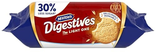 McVitie's Digestives, The Light One Biscuits, 250 g (Pack of 8) | 30% Less Sugar, Great For Snacking, Great For Tea Breaks, Versatile Treat