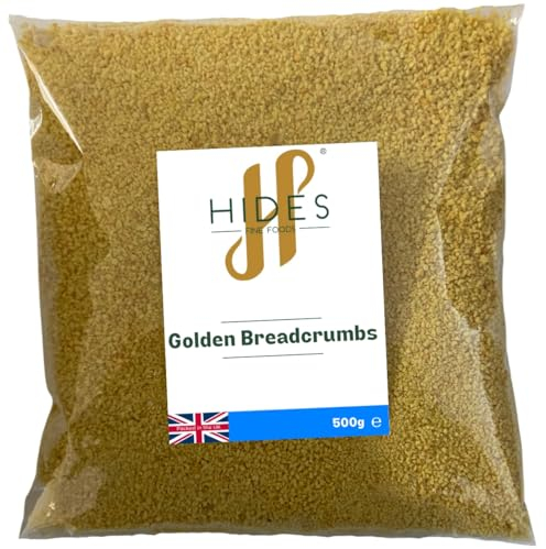 Hides Fine Foods - Golden Breadcrumbs 500g - GMO Free - Suitable for Vegetarians - Coating - Breading - Frying - Casserole Topping - Stuffing Meat