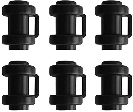 Moageme 6 Trampoline Caps, 1'' Trampoline Enclosure Caps, Trampoline Protective Caps for Net Hook Trampoline Trampoline Parts & Accessories, Black