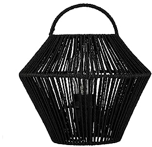 Pauleen 48301 Tischleuchte Boho Shine E27 max. 20W Schwarz Metall, Rattan Nachttischleuchte